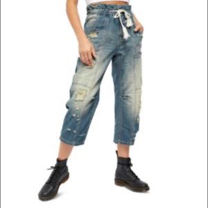 Free people cropped baggy jeans!